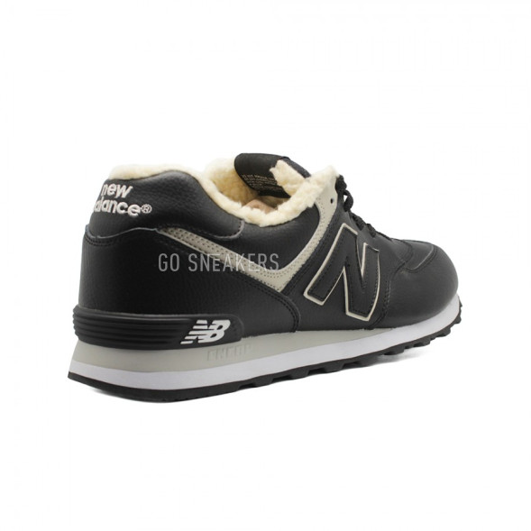 Мужские зимние кроссовки New Balance 574 Black Leather XXL