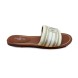 Женские шлепки Louis Vuitton Flip-flops Low Textile White/Olive