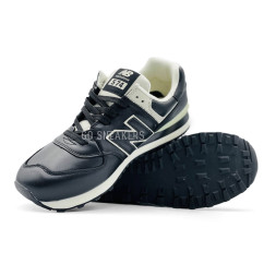 New Balance 574 Leather Black/White